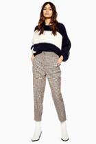 Topshop Bonded Check Tapered Trousers