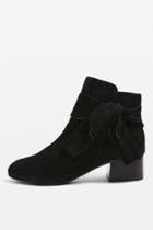 Topshop Bow Suede Ankle Boots