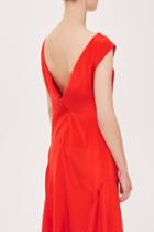 Topshop V-back Silk Dress By Boutique
