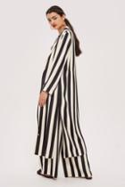 Topshop Tie Detail Striped Duster Coat