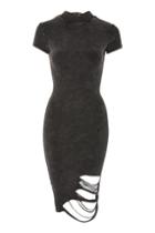Topshop Washed Ribbed Dress By Sixth June