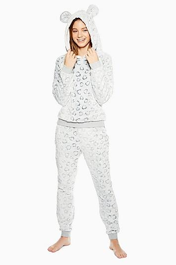 Topshop Cut Leopard Print Sweater And Joggers