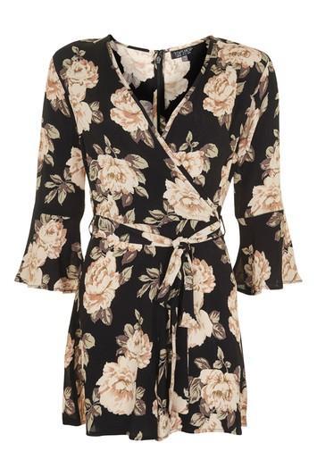 Topshop Dark Blossom Wrap Playsuit