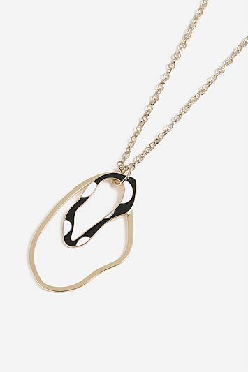 Topshop *polka Dot Abstract Oval Necklace