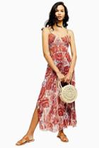 Topshop Rust Paisley Print Maxi Dress