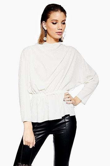 Topshop Stud Drape Blouse