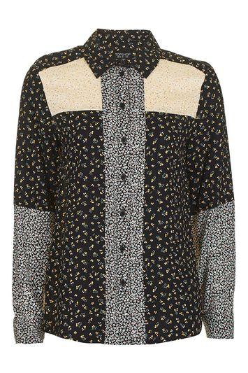 Topshop Long Sleeve Ditsy Mix N Match Shirt