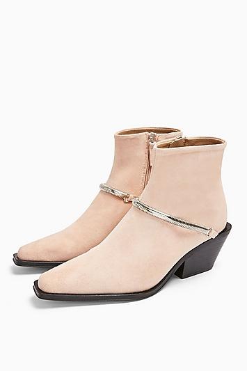 Topshop Mercy Leather Western Boots