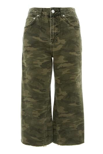 Topshop Petite Khaki Camouflage Cropped Jeans