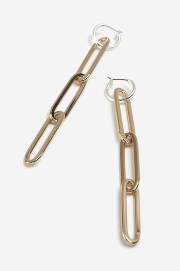 Topshop Mixed Metal Link Drop Earrings