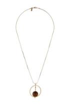 Topshop Circle And Wood Ball Pendant Necklace