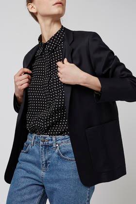 Topshop Navy Relaxed Suit Blazer By Boutique