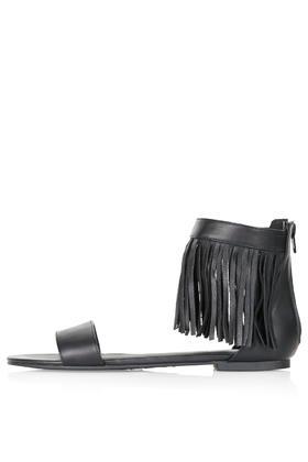Topshop Hang Loose Fringe Sandals