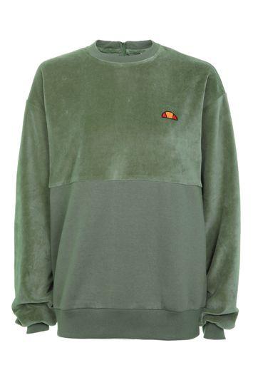 Topshop Velour Sweatshirt By Ellesse