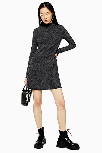 Topshop Cut And Sew Shirred Mini Dress