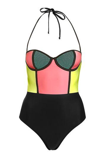 Topshop Colourblock Swimsuit