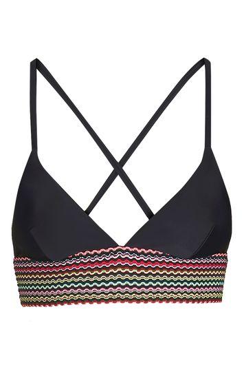 Topshop Zig Zag Elastic Triangle Bikini Top