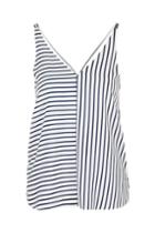 Topshop Tall Stripe Double Strap V-front Cami