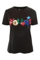 Topshop 'yours' Embellished Slogan T-shirt