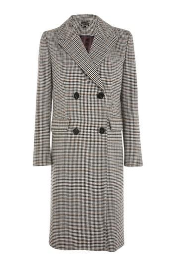 Topshop Petite Check Overcoat