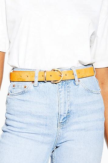 Topshop Bamboo Leather Buckle Belt