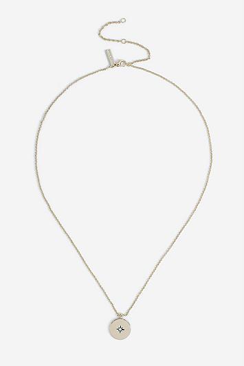 Topshop *october Birthstone Coin Ditsy Necklace