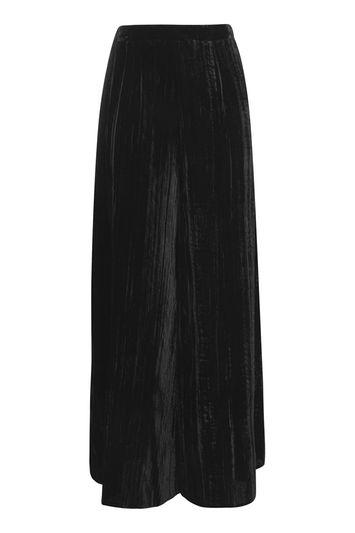 Topshop Petite Crushed Velvet Palazzo Trousers