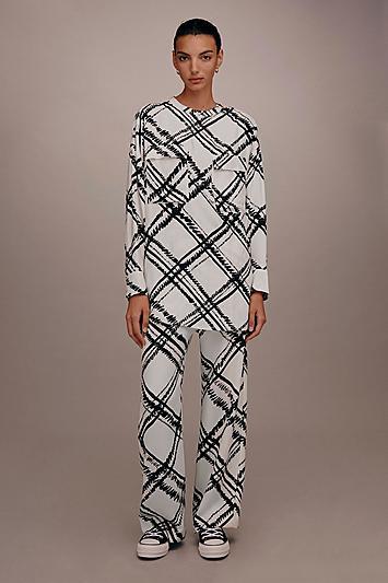 Topshop *giant Check Leg Trousers By Boutique