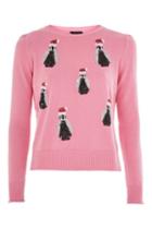 Topshop Christmas Sequin Penguin Jumper