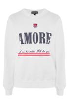 Topshop Embroidered 'amore' Slogan Sweatshirt