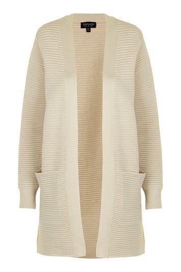 Topshop Long Ribbed Cardigan