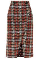 Topshop Check Wrap Midi Skirt