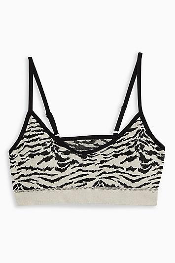 Topshop Seamless Printed Padded Crop Top