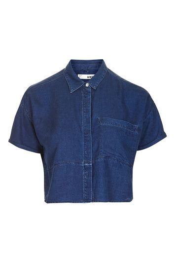 Topshop Moto Crop Shirt