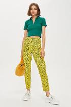 Topshop Yellow Leopard Print Mom Jeans