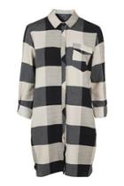 Topshop Tall Check Shirt Dress