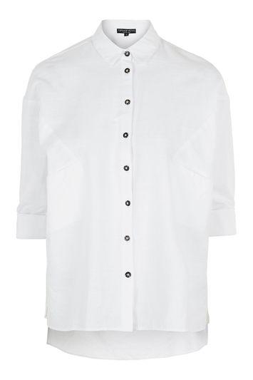 Topshop Petite Neppy Chambray Shirt