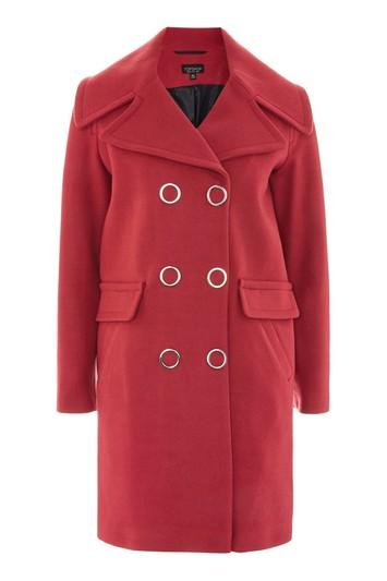 Topshop Ring Popper Cocoon Coat