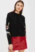 Topshop Ribbon Embroidery Sweater