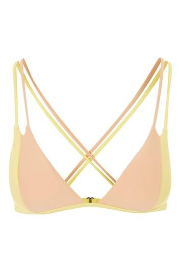 Topshop Colourblock Triangle Bikini Top