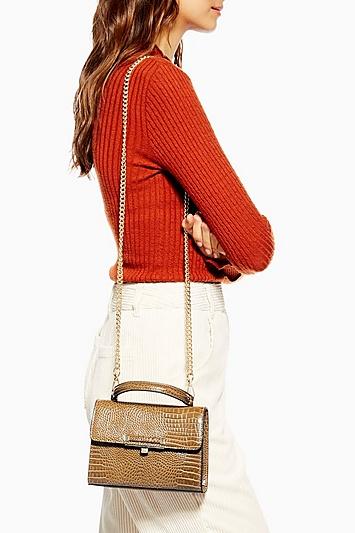 Topshop Marissa Crocodile Mini Bag