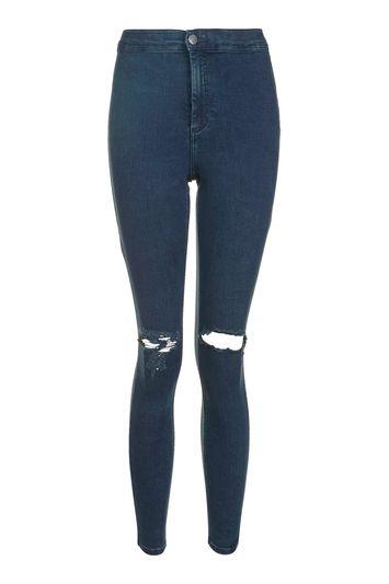 Topshop Moto Indigo Ripped Joni Jeans