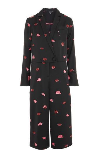 Topshop Lips Print Pyjama Jumpsuit