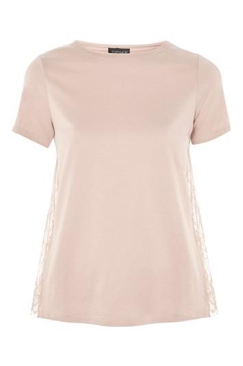 Topshop Pink Lace Side T-shirt