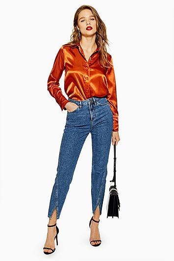 Topshop Mid Blue Straight Jeans