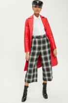 Topshop Tartan Cropped Wide Trousers