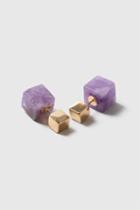 Topshop Amethyst Front And Back Earrings