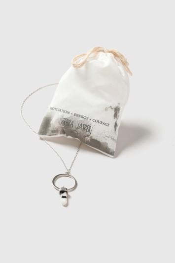 Topshop Zebra Jasper Stone Ring Necklace
