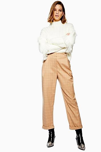Topshop Windowpane Check Mensy Trousers