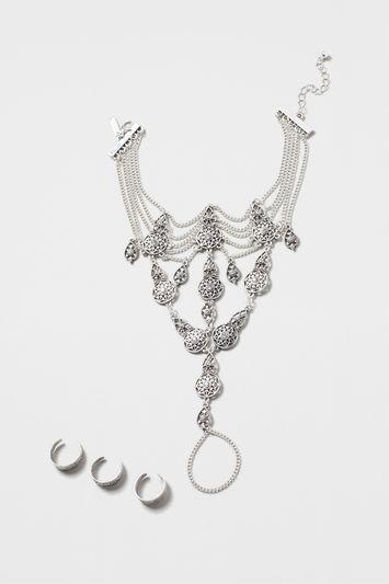 Topshop Ethnic Footchain And Toe Ring